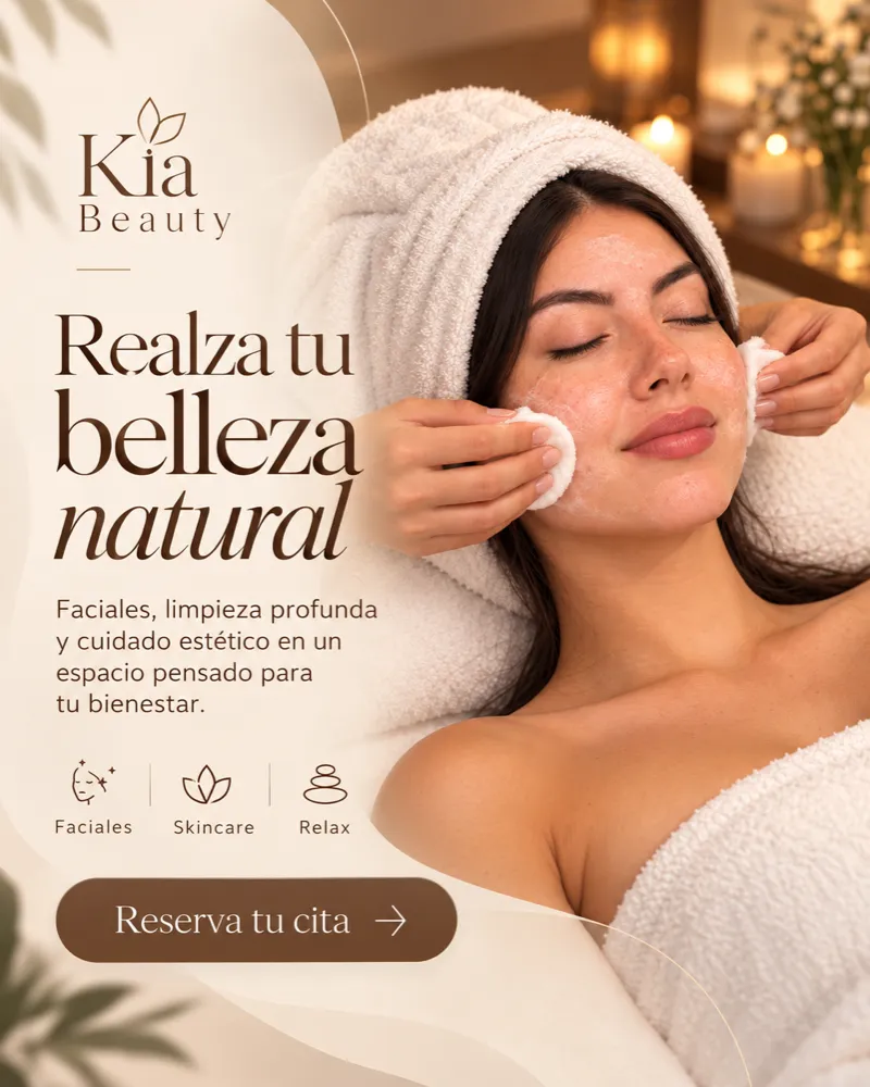 Anuncio de un tratamiento facial de Kia Beauty